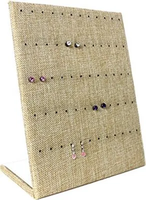 Produktbild von Ohrringständer Ohrringhalter Schmuckständer Ohrstecker Ständer in Jute-Optik beige
