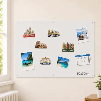 Zdjęcie produktu dla Tablica magnetyczna biała suchościeralna 50X70 cm do biura szkoły