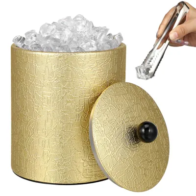 Image de Seau en acier inoxydable avec couvercle, 1,3 litre, comprenant une pelle à glace et un filtre