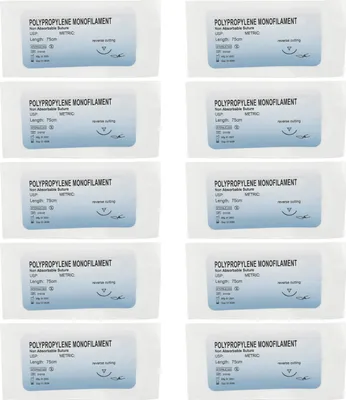Produktbild von 12ks Nahtpraxis Thread Individuelles Paket Polypropylen Wundverschluss Nähtraining Set 3/0