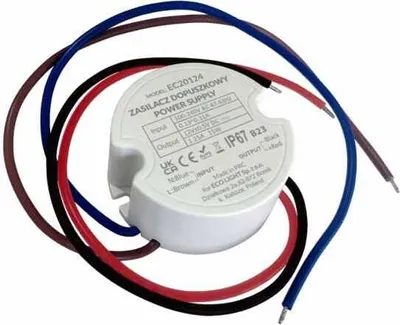 Immagine prodotto di Alimentatore per box fi60 1,25A 15W 12V IP67 50x50x22 Ecolight EC20124
