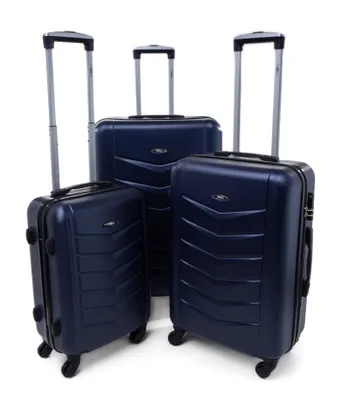 Produktbild von RGL 520 Kofferset Trolleyset ABS+ Hardcase 3-teilig 3in1 XXL XL L Farbe: Dunkel Blau