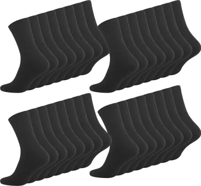 Produktbild von Socken Strümpfe 32 Paar Sportsocken Arbeitssocken Schwarz Baumwolle 39-42 Set