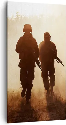 Produktbild von Bild auf Leinwand - Leinwandbild - Soldat Gewehr - 55x100cm - Wand Bild - Wanddeko - Wandbilder - Leinwanddruck - Bilder - Kunstdruck - Wanddekoration - Leinwand bilder - Wandkunst - PA55x100-4043