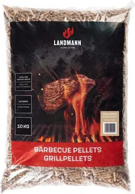 Produktbild von LANDMANN Grillpellets 10kg Buche Kirschholz besonders rauchige Note Smoker Pellet- und Holzkohlegrills Pizzaöfen Geringer Verbrauch für Räucherboxen