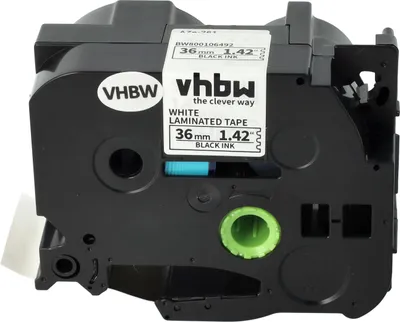Produktbild von vhbw Schriftband-Kassette Ersatz für Brother TZ-261, TZE-261 für Etiketten-Drucker 8m x 36mm Schwarz auf Weiß