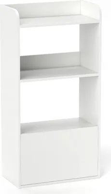 Produktbild von GOPLUS Regal, Bücherregal mit mit 3 Ebenen, Standregal mit Schublade, Aufbewahrungsregal Bücherschrank Büroregal für Wohnzimmer, Weiß