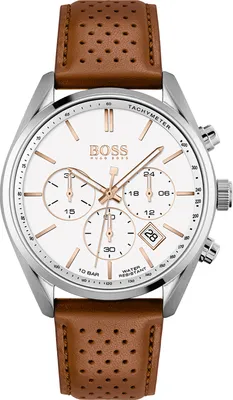 Produktbild von BOSS Chronograph Quarz Uhr für Herren mit Hell-Braunes Lederarmband - 1513879