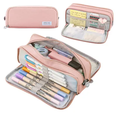Obrázek produktu pro Penál Velkokapacitní tužka Bag Box psací potřeby Zip Bag pro školy Home Storage vícevrstvá taška kancelář organizátor Dárek pro muže ženy děti studenty