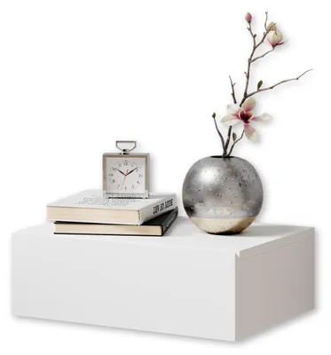 Productafbeelding van Nachtkastje "Thorben" in wit - 42x14x30 cm (breedte x hoogte x diepte)