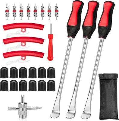 Productafbeelding van 29-delige bandenmonteerset met velgbeschermers voor auto, motor en fiets