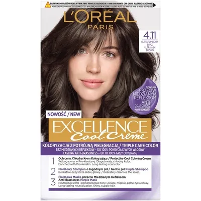 Zdjęcie produktu dla Farba Do Włosów Excellence Creme 4.11 Ultra Popielaty Brąz