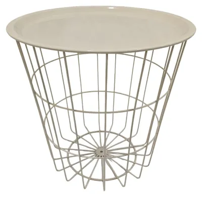 Zdjęcie produktu dla HOMLA Stolik SCANDI kremowy z kremowym blatem 41x41 cm