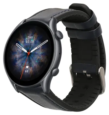 Produktbild von kwmobile Leder Uhrenarmband für Huami Amzfit GTR (47mm) / GTR 2 / GTR 3 / GTR 4 Armband - Ersatzarmband für Fitnesstracker mit Uhrenverschluss -