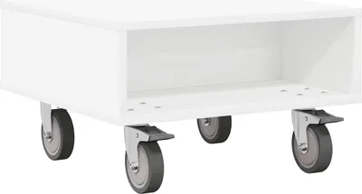 Obrázok produktu pre vidaXL Bočný stolík s kolieskami Biely 50 x 50 x 30 cm Materiál na báze dreva