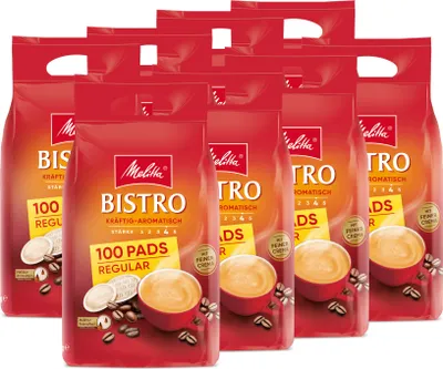 Produktbild von Melitta Bistro kräftig Pads, Kaffeepads für Pad-Maschinen, 2er / 8er Set