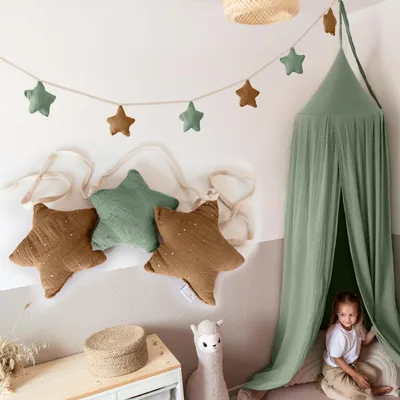 Produktbild von Sternenkette für Kinderzimmer - handgenähte Stoff-Girlande
