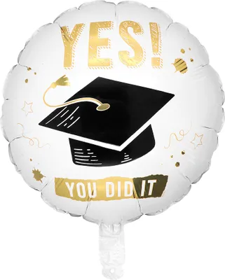 Produktbild von Folienballon 'YES! YOU DID IT' zweiseitig (Ø 45 cm)
