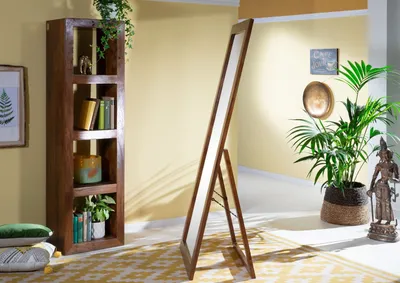 Produktbild von MASSIVMOEBEL24Standspiegel Akazie 75x3x175 nougat lackiert OXFORD #319