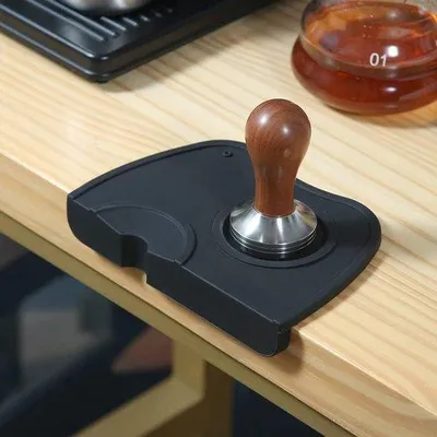 Immagine prodotto di Sottotazza in silicone per caffè (personalizzata), antiscivolo, sottotazza per caffè, sottotazza per espresso (nera, 12x17,5x3 cm)