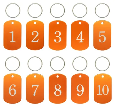 Image de Solidchoice - Étiquettes numérotées gravées de 1 à 50 en aluminium, avec anneaux