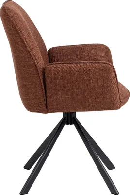 Image de Glenda chaise de salle à manger avec accoudoirs tissu orange.