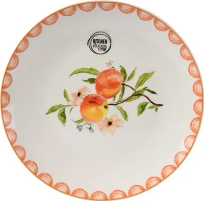 Produktbild von Runder Teller für Frühstück & Dessert, mit Pfirsich-Design, 20 cm Durchmesser