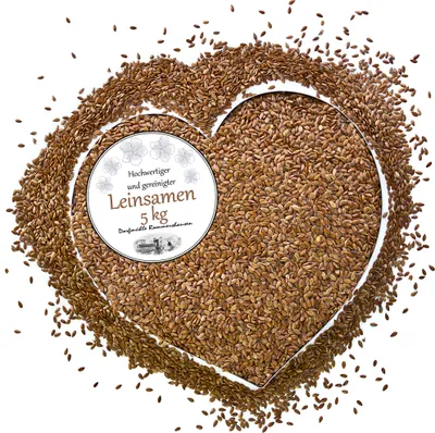 Produktbild von Leinsamen Leinsaat Naturbelassene Leinsamenkörner Flachssamen ganze Körner Wärmekissen Kissen 5 kg Futterzusatz Pferde Vögel Geflügel Auswahl DML