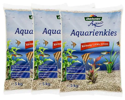 Productafbeelding van Dehner Aqua aquariumgrind, korrelgrootte 1 - 2 mm, 3 x 5 kg (15 kg), wit
