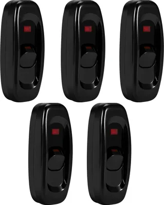 Obrázok produktu pre AC 250V 10A Inline ON/OFF stolová lampa Káblový spínač s LED indikátorom čierny