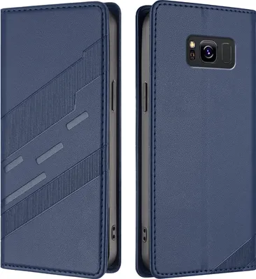 Obrázek produktu pro Pouzdro pro Samsung Galaxy S8,Polyuretankožené peněženkové pouzdro s přihrádkou na karty a funkcí stojánku Blau