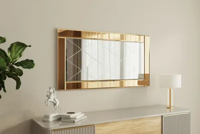 Immagine prodotto di Skye Decor, Pierre - Bronzo, Bianco v2, Spiegel, Bronzo, 60 x 2,2 x 120 cm