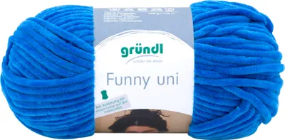 Produktbild von Gründl Chenillegarn Funny uni,100g/120m,Babywolle,100% Polyester,Häkel-und Strickgarn 14 royal
