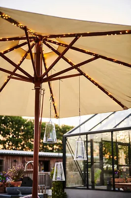 Produktbild von Sirius LED Lichterkette Knirke Sonnenschirm Solar 128 LED warmweiß 8 x 2 m silber