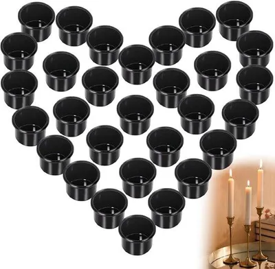 Image de 30 petits bougeoirs en métal pour bougies cylindriques