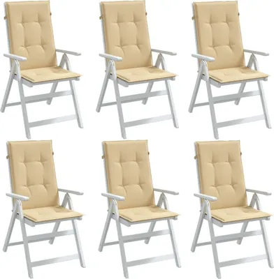 Produktbild von Möbel Hochlehner-Auflagen 6 Stk. Melange Beige 120x50x4 cm Stoff - Gartenmöbelauflagen 4002423