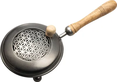 Produktbild von Eiserne Räucherpfanne anthrazit Ø 12cm - Ideal für Räucherwerk und Weihrauch