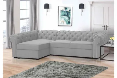 Produktbild von FURMEB 24 ECKSOFA mit Schlaffunktion SWAROVSKI MAXI linke Seite 280 x 180 cm HELLGRAU