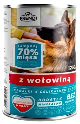 Image de FRENDI avec morceaux de bœuf dans une sauce délicate - nourriture humide pour chiens - 1250 g