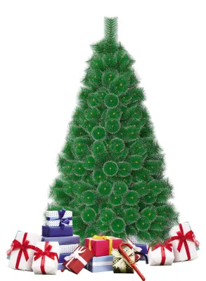 Productafbeelding van QEENTOE Kunstkerstboom, 150 cm, spar met witte details, PVC-dennennaalden, groen, sneeuweffect, inclusief voet