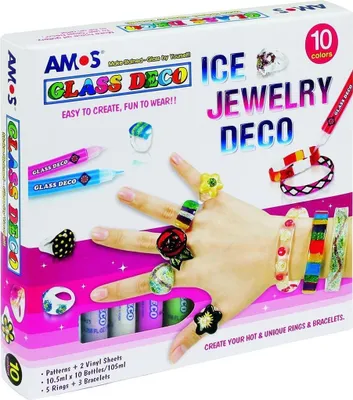 Produktbild von Glasmalfarben Glass Deco 10 Farben + Schmuck AMOS