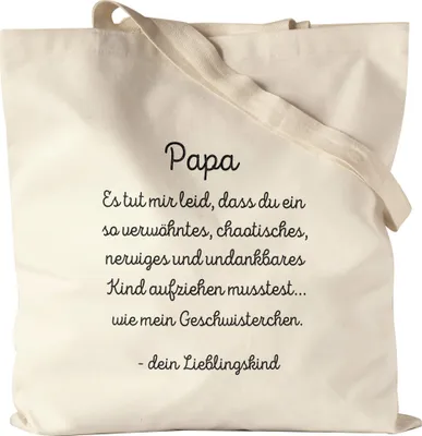 Produktbild von Papa Es tut mir leid Jutebeutel Geschenk Vatertag Lustig Humor Sarkasmus
