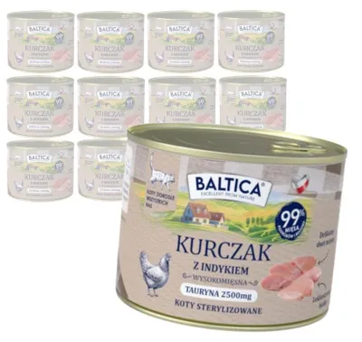 Produktbild von Baltica Regionale Geschmacksrichtungen Huhn mit Pute 12x185g Getreidefreie Nassnahrung Für Sterilisierte Katzen