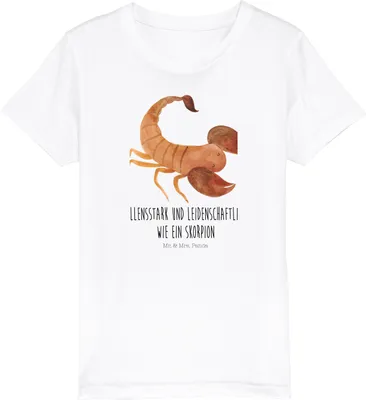 Produktbild von Mr. & Mrs. Panda Kleinkinder T-Shirt Sternzeichen Skorpion 3-4 Jahre (98/104) - Weiß - Geschenk, November, Skorpione, Teenager, Geburtstag Oktober, Kindershirt, Kleinkind