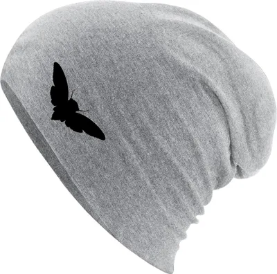 Produktbild von Huuraa Beanie Motte Silhouette Heather Grey One Size Baumwolle und Elasthan Mütze Geschenkidee
