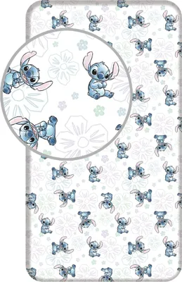 Produktbild von Jerry Fabrics JERRY FABRICS Laken Lilo und Stitch Ohana Weiß Baumwolle, 90/200 cm