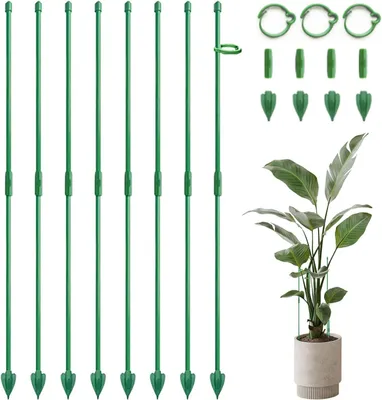 Immagine prodotto di Set di supporti per piante, composto da 16 pezzi, altezza 30 cm, con clip, per piante da interno