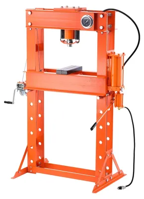 Produktbild von VEVOR Hydraulische Werkstattpresse, 20 T H-Rahmen Pneumatische Werkstattpresse mit Pressplatte, Stabile Garageboden Einstellbare Hydraulikpresse mit Dreieckiger Unterstützung, Geeignet zum Biegen, Richten & Stanzen, Manuell + Pneumatisch-b, 50 T