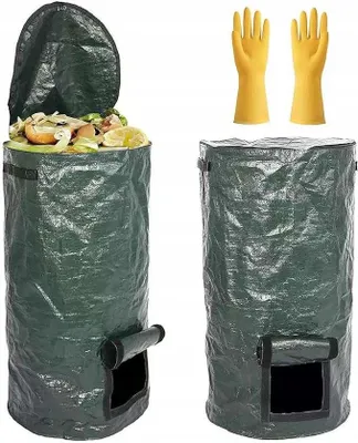 Zdjęcie produktu dla Torba kompostowa 2szt 35x60 cm worek na odpady organiczne z pokrywą