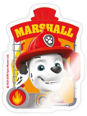 Produktbild von Spreadshirt Paw Patrol Marshall Charakterdesign Sticker Aufkleber, 10 x 10 cm, Transparent glänzend